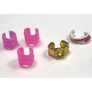 Lot 5 Mattel Barbie & Clone Doll BRACELETS Jewelry Pink Gold White EUC